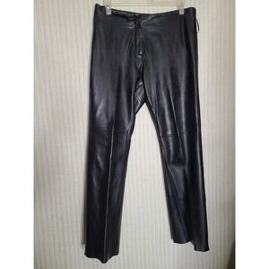 VS2 by VAKKO Black Genuine Lamb Leather Pants Women's Size 10 Bootcut